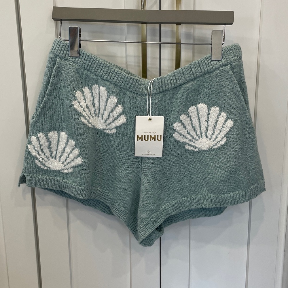 NWT Show Me Your MuMu Knit Boardwalk Tossed Seashell Shorts Size Large